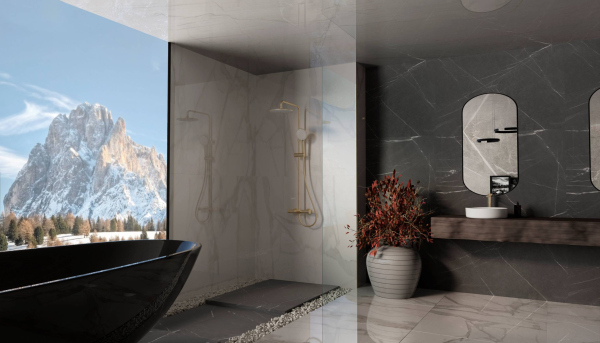 Душевая стойка Vincea Rondo VSFS-1R1BG с изливом, брашированное золото