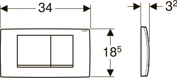 Кнопка смыва Geberit Twinline 30 115.899.KH.1