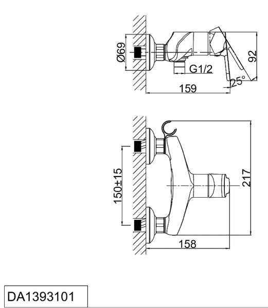 Смеситель для душа D&K Rhein Marx (DA1393101)