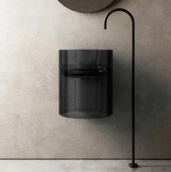 Раковина подвесная прозрачная ABBER Kristall AT2704Onyx черная