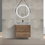 Тумба с раковиной Vincea Vico 600 подвесная, 2 выкатных ящика soft close, V.Oak, VMC-2V600VO+VCB-2VP600W