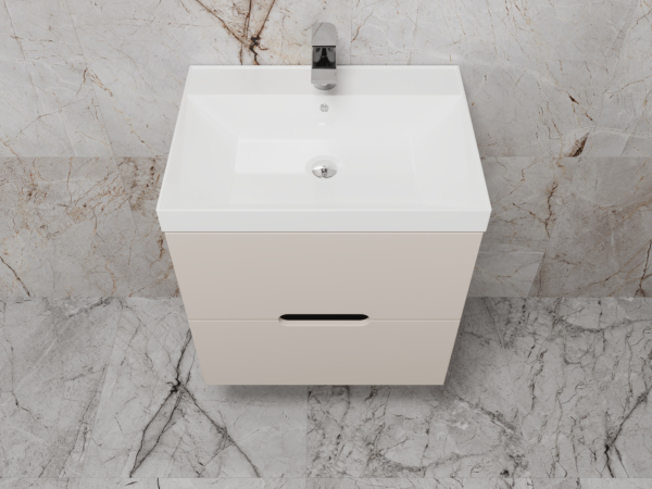 Тумба без раковины подвесная Style Line "Матис 60", (2 ящика), КРЕМ, ЭМАЛЬ, ЛС-00002310