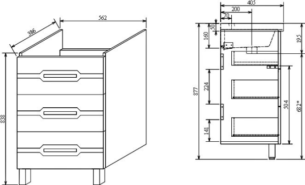 Тумба для комплекта Sanflor Анкона 60
