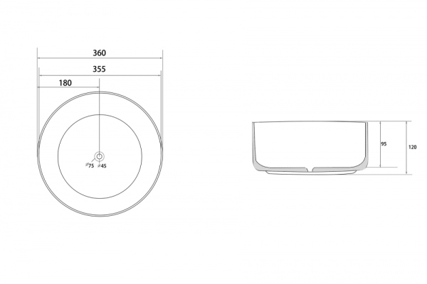 Раковина накладная ABBER Bequem AC2108MB черная матовая