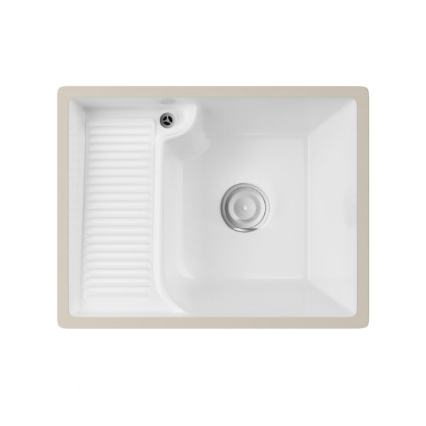 Раковина на стиральную машину встраиваемая снизу ABBER Rechteck AC2225L белая