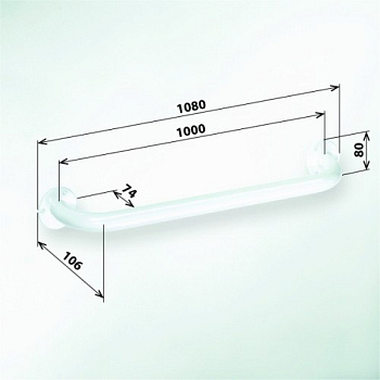 HELP Поручень 1000мм, белый