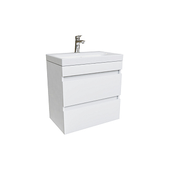 Тумба с раковиной IDDIS подвесная с ящиками, белая, 60 см, Zodiac. (ZOD6CB0i95K)