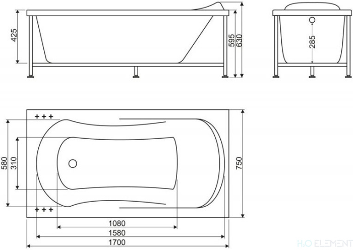 Акриловая ванна BelBagno BB103-170-75