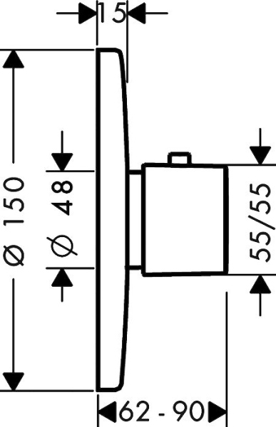 Термостат Hansgrohe Metris Ecostat E Highflow 31571000 для душа