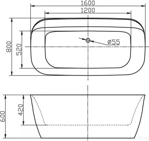 Акриловая ванна BelBagno BB303