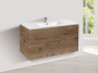 Тумба с раковиной Vincea Mia 1000 подвесная, 2 выкатных ящика soft close, V.Oak, VMC-2MC100VO+VBS-13100