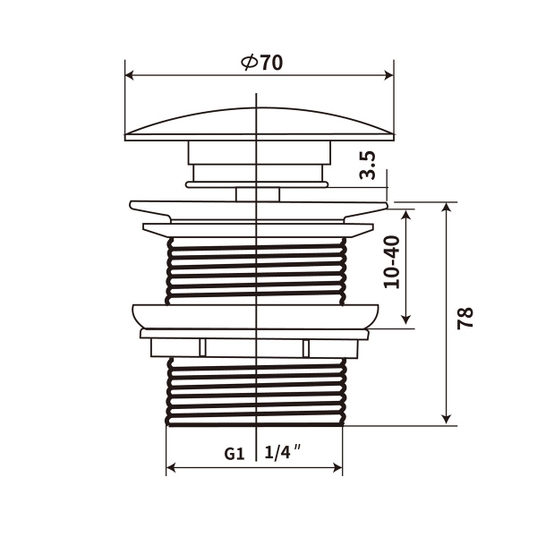 Донный клапан с керамической крышкой Vincea DBS0-216MC, капучино мат. крышка, без перелива Донный клапан с керамической крышкой Vincea DBS0-216MC, капучино мат. крышка, без перелива