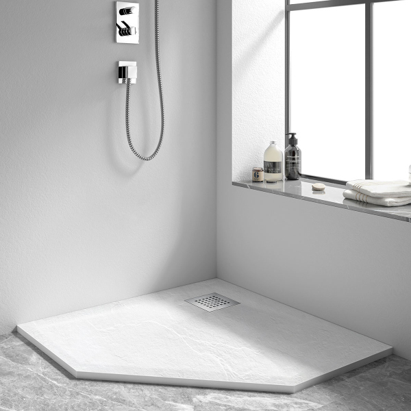Поддон для душа Vincea из искусственного камня VST-4SP9090W, 900*900*25, белый матовый