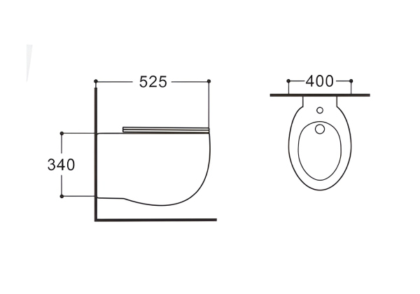 Биде подвесное Aquatek АЛЬТАИР AQ1089-00 525*400*340, цвет белый, крепеж