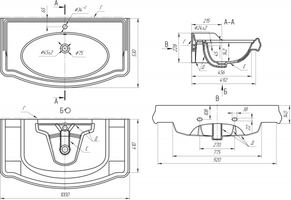 Тумба с раковиной Opadiris Лоренцо 100 светлый орех