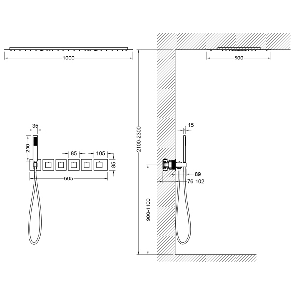Душевая система встроенная с термостатом Timo Petruma хром (SX-5329/00SM)