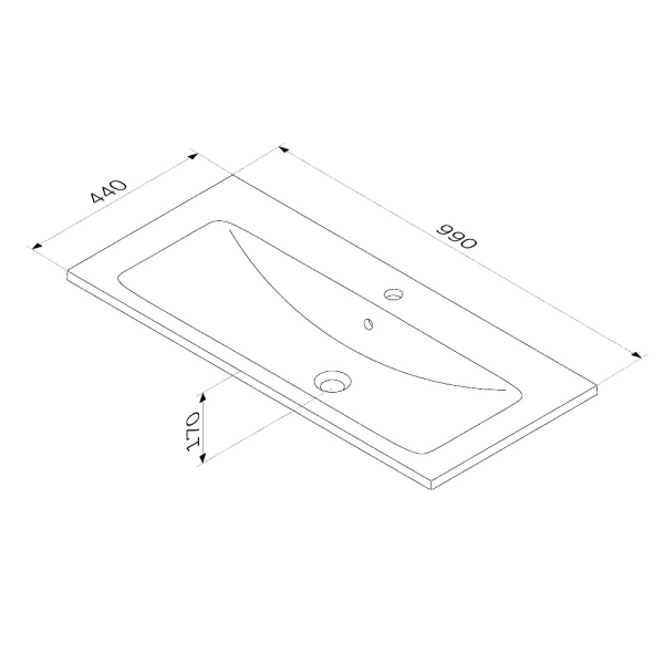 Раковина мебельная, керамическая, 100 см AM.PM X-Joy, M85AWCC1002WG64