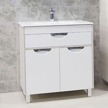 Тумба для комплекта Акватон Юта 80 белый/ясень фабрик