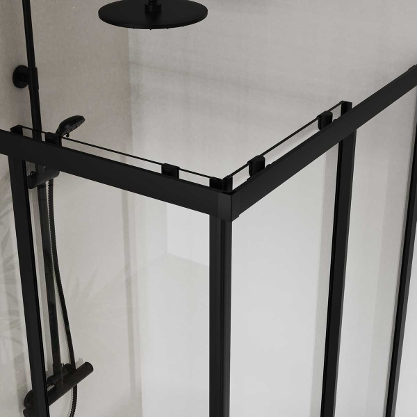 Душевой уголок Vincea City VSS-5CT8010CLB, 1000*800, черный, стекло прозрачное