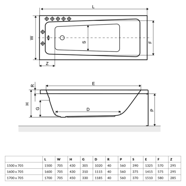 Акриловая ванна Excellent Ava 160x70 см WAEX.AVA16WH Акриловая ванна Excellent Ava 160x70 см WAEX.AVA16WH