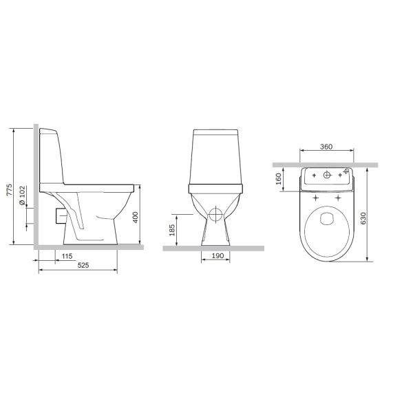 Унитаз-компакт Damixa OriginEvo 2, 788607SC
