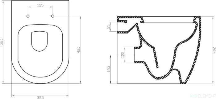 Унитаз приставной BelBagno Marino безободковый (готовый набор)