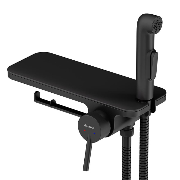 Смеситель, монтируемый в стену с гигиеническим душем и полкой Damixa Jupiter, 773500301