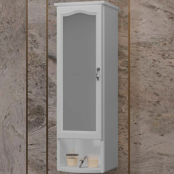 Шкаф Opadiris Риспекто подвесной 1 створч., цвет 9003, левый, с матовым стеклом, 00-00006080