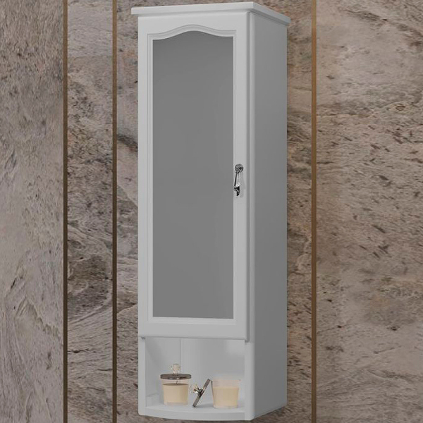 Шкаф Opadiris Риспекто подвесной 1 створч., цвет 9003, левый, с матовым стеклом, 00-00006080