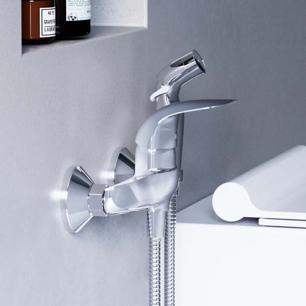 Смеситель для душа с гигиенической лейкой, держателем и шлангом Damixa Eclipse, 318000000 Смеситель для душа с гигиенической лейкой, держателем и шлангом Damixa Eclipse, 318000000