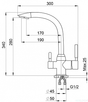 Смеситель для кухонной мойки Granula, GR-2167 брют