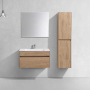 Тумба с раковиной Vincea Chiara 800 подвесная, 1 выкатной ящик soft-close, N.Oak, VMC-2C800NO+VCB-13800G