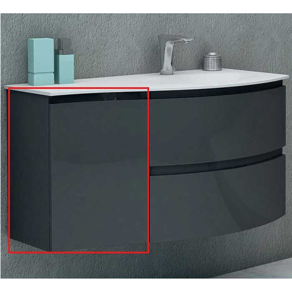 VAGUE Шкафчик подвесной с одной распашной створкой, левый 44229 Antacite, 34x40x55