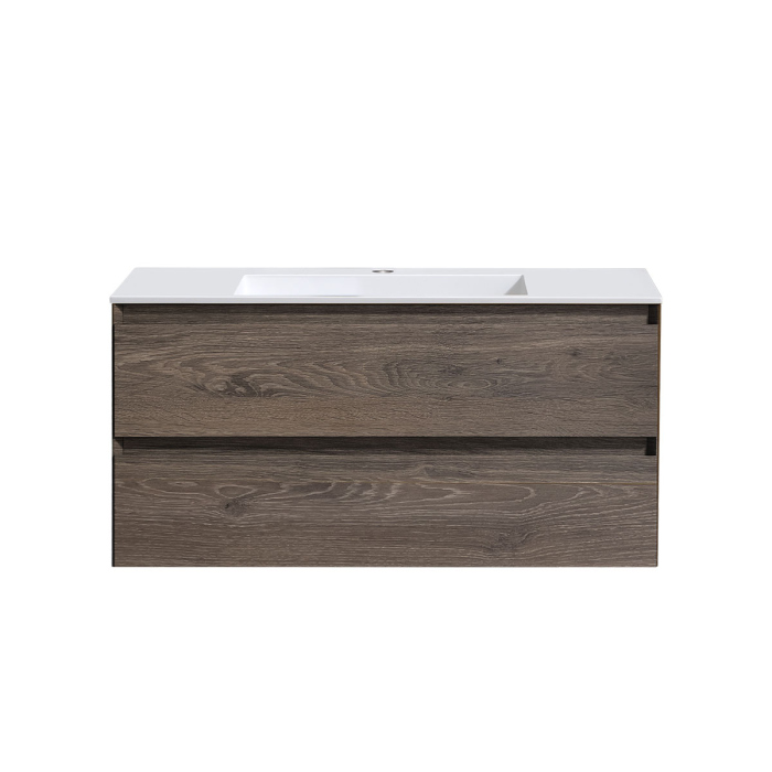 Тумба с раковиной Vincea Luka 1000 подвесная, 2 выкатных ящика soft-close, R.Oak, VMC-2L100RO+VCB-13100W