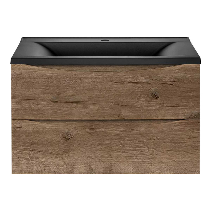 Тумба с раковиной Vincea Mia 800 подвесная, 2 выкатных ящик soft close, V.Oak, VMC-2MA800VO+VCB-3M800G