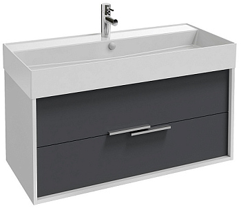 Тумба без раковины Jacob Delafon Vivienne 100 EB1668-J5-J54, белый глянец/серый матовый