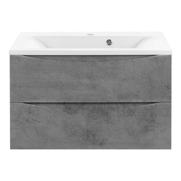 Тумба с раковиной Vincea Mia 750 подвесная, 2 выкатных ящика soft close, Beton, VMC-2MA750BT+VCB-3M750B
