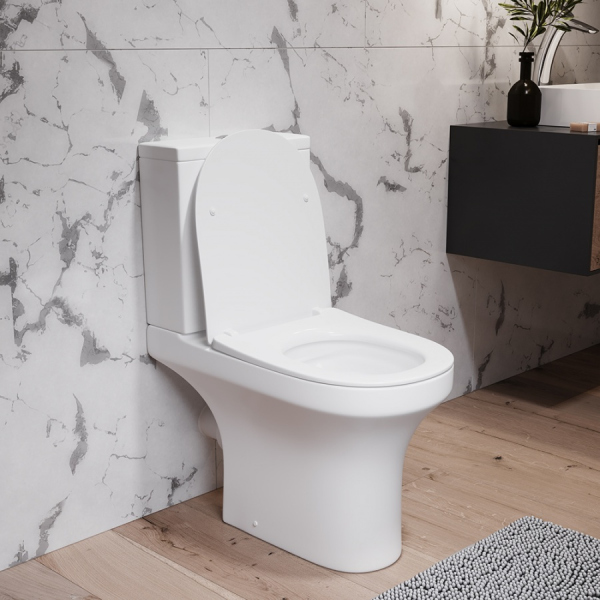 Унитаз-компакт безободковый, с сиденьем микролифт Damixa Skyline, DX35C8600SC