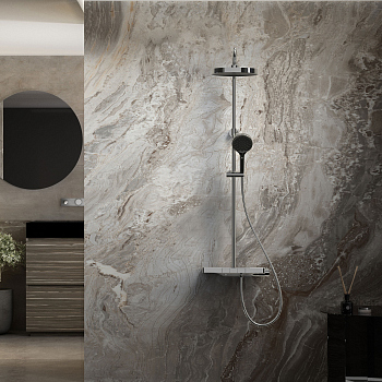 Душевая стойка Vincea Inspire VSFS-3I12TCH термостатическая с изливом, 30см верх.душ, хром