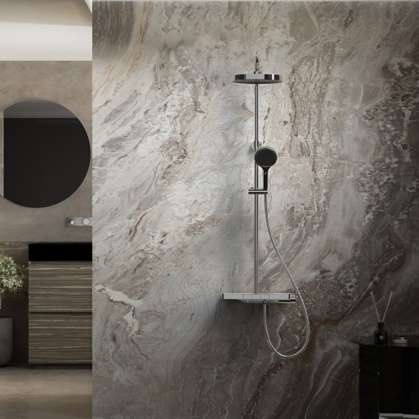 Душевая стойка Vincea Inspire VSFS-3I12TCH термостатическая с изливом, 30см верх.душ, хром