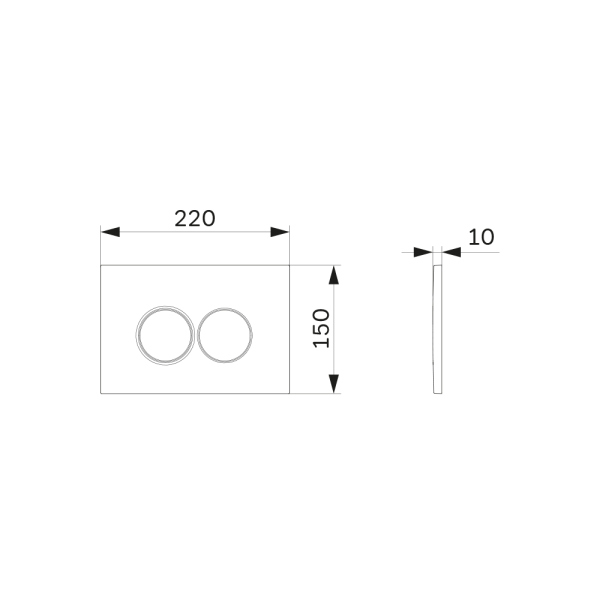 Клавиша для инсталляции, пластик, хром матовый AM.PM ProC, I070131