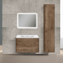 Тумба с раковиной Vincea Paola 800 подвесная, 2 выкатных ящика soft close, V.Oak, VMC-2P800VO+VCB-2VP800W
