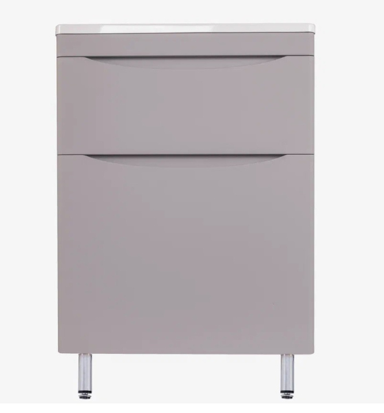 Тумба напольная Style Line "Бергамо мини 70" (2 ящ.) серый, PLUS (без раковины)