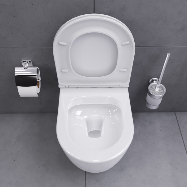 Унитаз подвесной безободковый, с сиденьем микролифт Damixa Sirius, DX86C1700SC