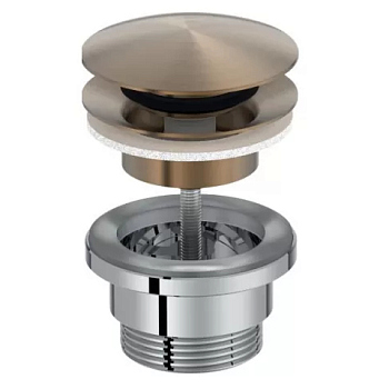 Донный клапан Jacob Delafon Noivelle Vague E30536-BCN click-clack Золото матовое Донный клапан Jacob Delafon Noivelle Vague E30536-BCN click-clack Золото матовое