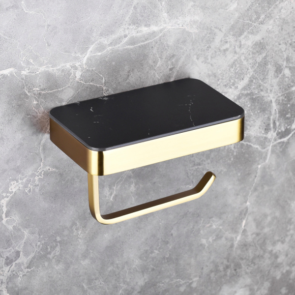 Бумагодержатель с полкой для телефона ABBER Westen AA1730G золото матовое