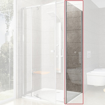 PPS-80 блестящая + Транспарент, PIVOT жесткая душевая стенка