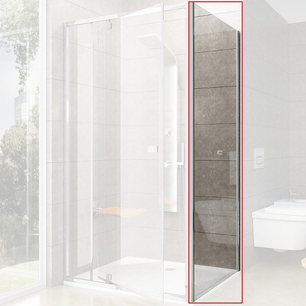 PPS-80 блестящая + Транспарент, PIVOT жесткая душевая стенка PPS-80 блестящая + Транспарент, PIVOT жесткая душевая стенка