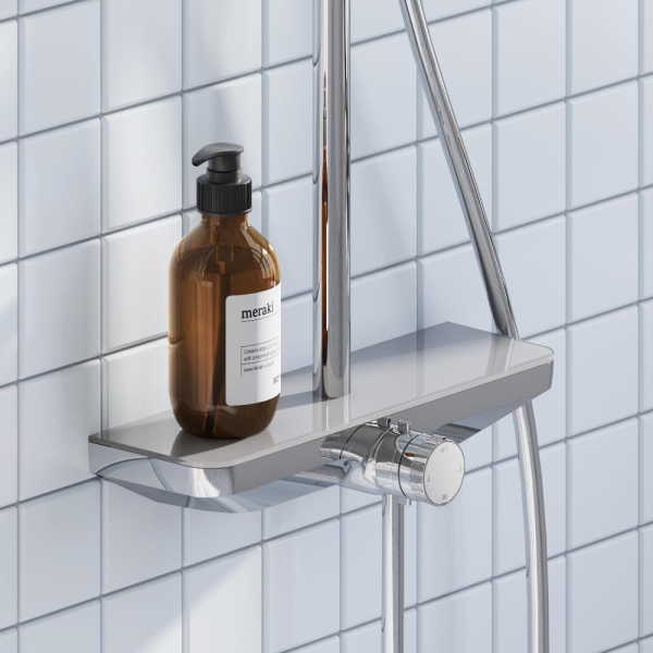 Душевая система с ванно-душевым смесителем-полкой Damixa Merkur, 940730000