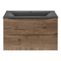 Тумба с раковиной Vincea Mia 800 подвесная, 2 выкатных ящик soft close, V.Oak, VMC-2MA800VO+VCB-3M800G